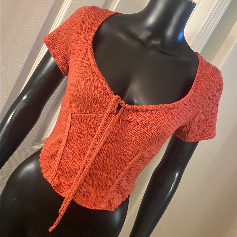 WILD MOSS Terracotta Orange Flirty Women's Crop Top